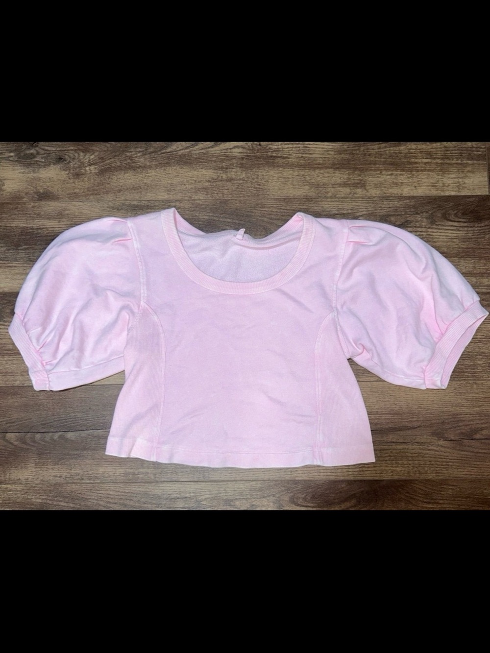 Women’s Aerie Light Pink Puff Sleeve Crop Top